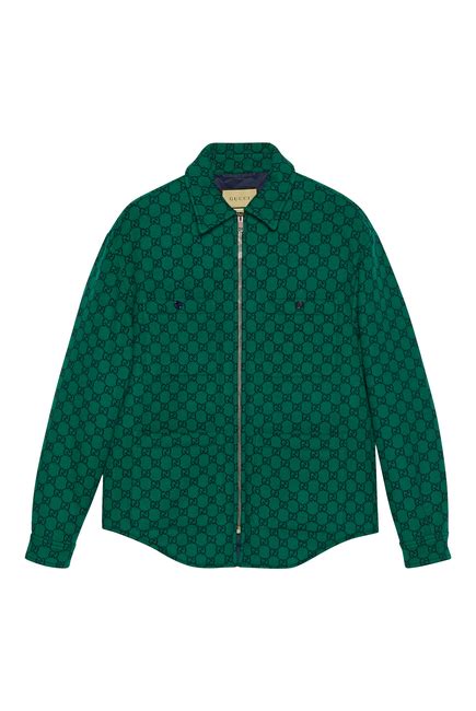 gucci gg wool flannel padded overshirt|GG wool flannel padded overshirt .